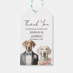 Étiquettes-cadeau Mariage de la mariée et du marié chiens