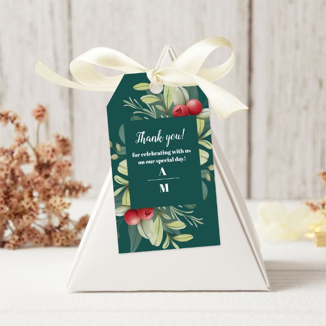 Étiquettes-cadeau Mariage de la verdure de Noël (Créateur téléchargé)