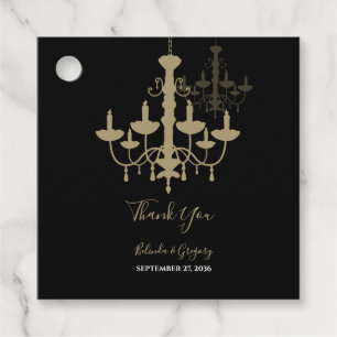 Étiquettes Cadeau Mariage de lustre en or noir cadeau