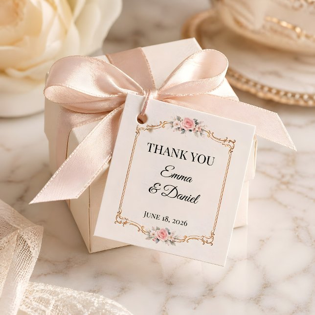 Étiquettes Cadeau Mariage de Luxe Rococo (Rococo themed favor tags for weddings)