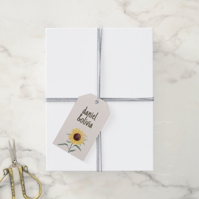 Étiquettes-cadeau Mariage de marguerite couleur Pastel Retro (Avec de la ficelle)