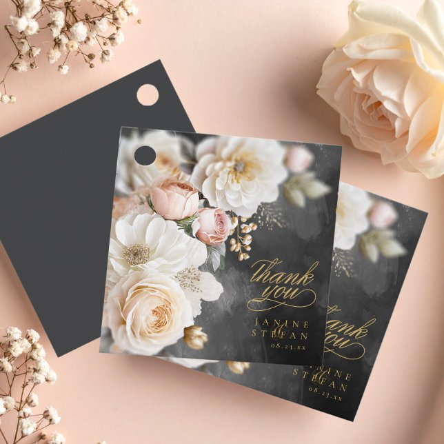 Étiquettes Cadeau Mariage de Merci Floral Drama ID1022 (Créateur téléchargé)