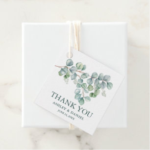 Étiquettes Cadeau Mariage de Merci moderne Eucalyptus