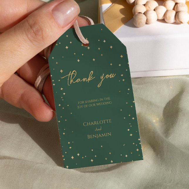 Étiquettes-cadeau Mariage de Noël classique simple Merci (Créateur téléchargé)