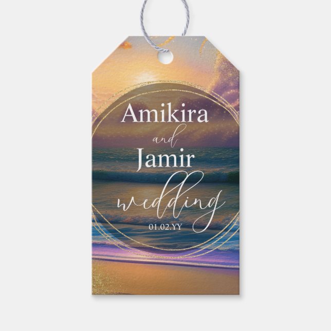 Étiquettes-cadeau Mariage de Parties scintillant Faux Arrière - plan (Devant)