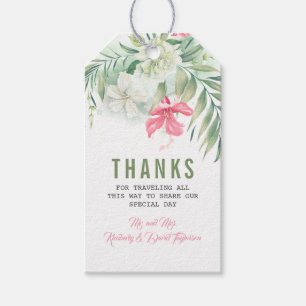 Étiquettes-cadeau Mariage de plage aux fleurs tropicales