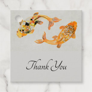 Étiquettes Cadeau Mariage de poisson Gold Koi élégant