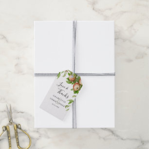 Étiquettes-cadeau mariage de pommes aquarelles