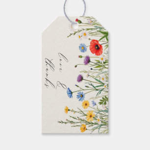 Étiquettes-cadeau Mariage de prairie sauvage de printemps