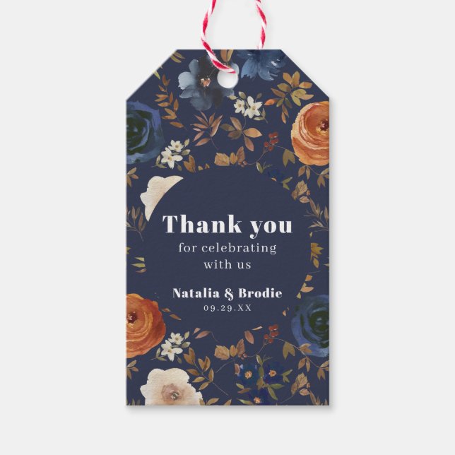 Étiquettes-cadeau Mariage de rouille Merci (Devant)