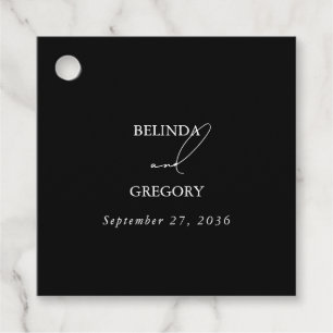 Étiquettes Cadeau Mariage de script de signature de calligraphie noi
