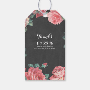 Étiquettes-cadeau mariage de tableau vintage à fleurs