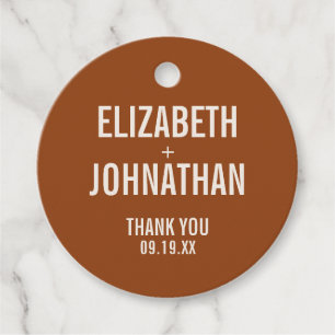 Étiquettes Cadeau Mariage de typographie Boho simple Merci