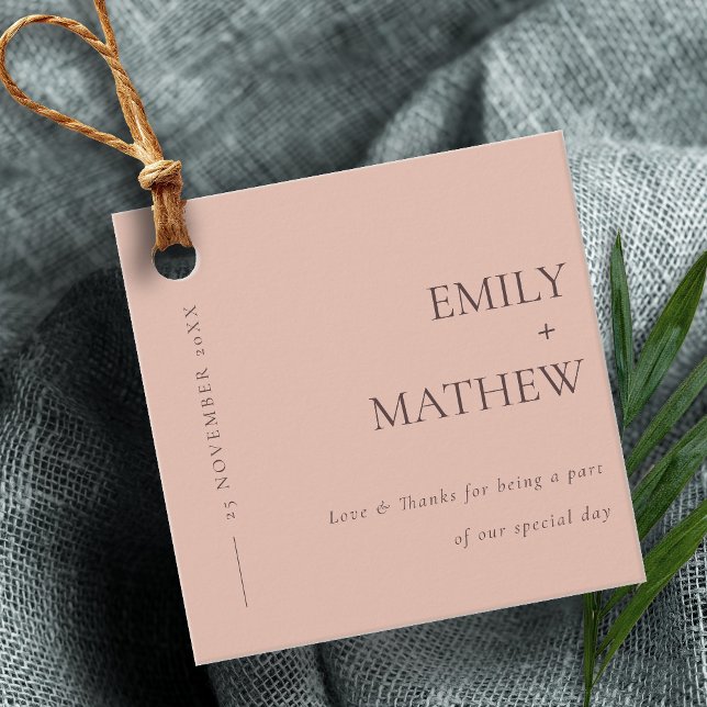ÉTIQUETTES CADEAU MARIAGE DE TYPOGRAPHIE ORANGE DE POINTE MINIMALE (Créateur téléchargé)
