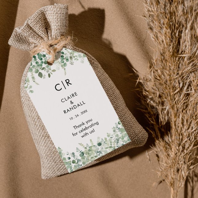 Étiquettes-cadeau Mariage de verdure Eucalyptus de printemps (Créateur téléchargé)