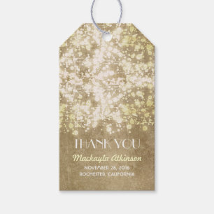Étiquettes-cadeau Mariage de voyants à chaîne or