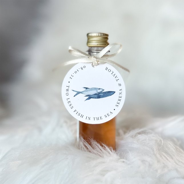 Étiquettes Cadeau Mariage d'eau bleu côtier (Créateur téléchargé)