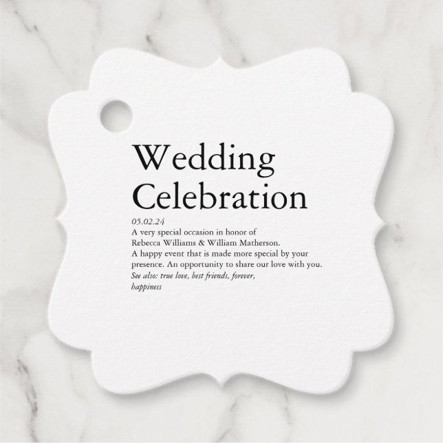 Étiquettes Cadeau Mariage Définition (Devant)