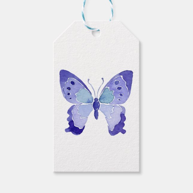 Étiquettes-cadeau Mariage des papillons d'aquarelle de papillon mûre (Devant)
