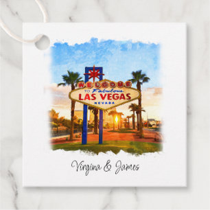 Étiquettes Cadeau Mariage des signes colorés Las Vegas