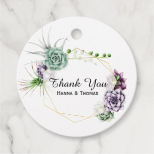 Étiquettes Cadeau Mariage Désertique Succulent