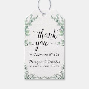 Étiquettes-cadeau Mariage d'été de verdure d'eucalyptus Boho