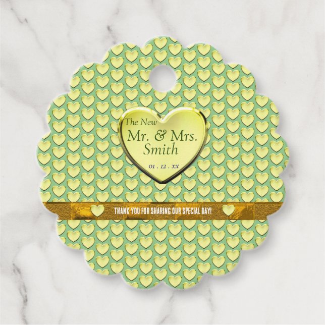 Étiquettes Cadeau Mariage d'événement Sage Merci (Devant)