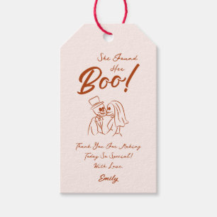 Étiquettes-cadeau Mariage d'Halloween fantaisiste dessiné à la main 