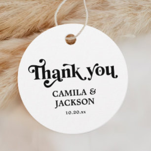 Étiquettes Cadeau Mariage d'Halloween noir et blanc