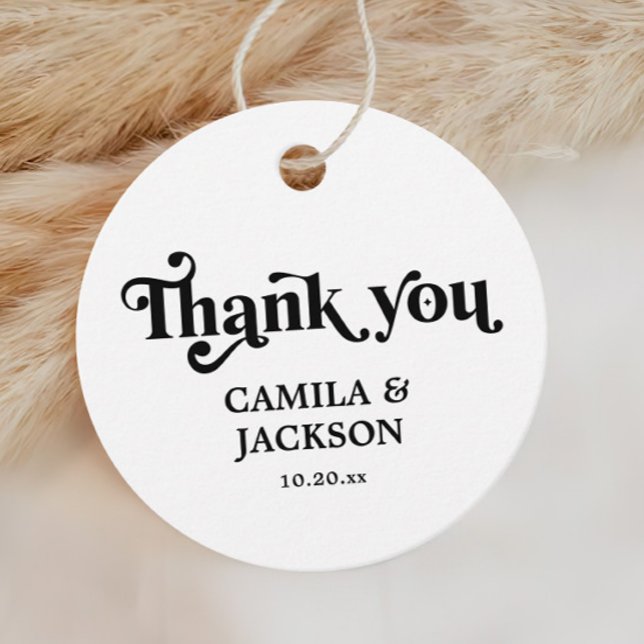 Étiquettes Cadeau Mariage d'Halloween noir et blanc (Créateur téléchargé)