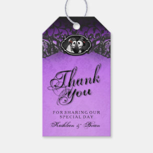 Étiquettes-cadeau Mariage d'Halloween violet noir Merci Tags