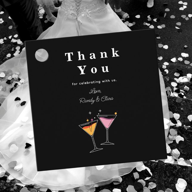 Étiquettes Cadeau Mariage d'hiver Bouteille de vin noir et blanc (Créateur téléchargé)