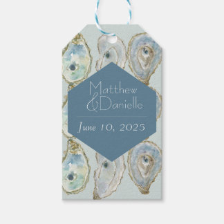 Étiquettes-cadeau Mariage d'huîtres aquarelle