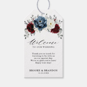 Étiquettes-cadeau Mariage d'ivoire blanc bleu ardoise Bienvenue