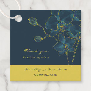 Étiquettes Cadeau Mariage d'orchidée bleu doux