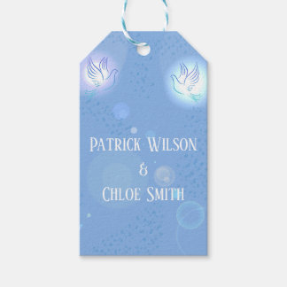 Étiquettes-cadeau Mariage Dove Blue Lighting Arrière - plan
