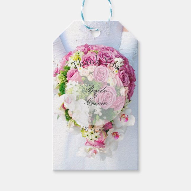 Étiquettes-cadeau Mariage du bouquet de dentelle nuptiale (Devant)