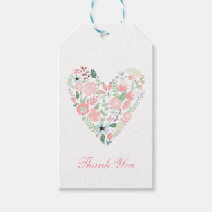 Étiquettes-cadeau Mariage du coeur floral