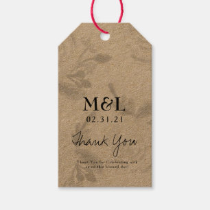 Étiquettes-cadeau Mariage Écologique Ombres de Rose Aquarelle