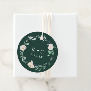 Étiquettes Cadeau Mariage Élégant à la Verdure Émeraude