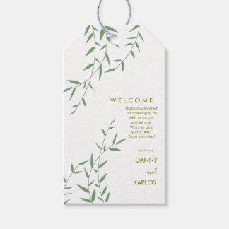 Étiquettes-cadeau Mariage élégant au feuillage d'eucalyptus