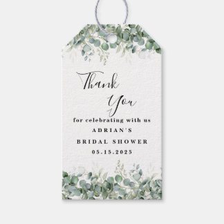 Étiquettes-cadeau Mariage Élégant avec Verdure d'Eucalyptus