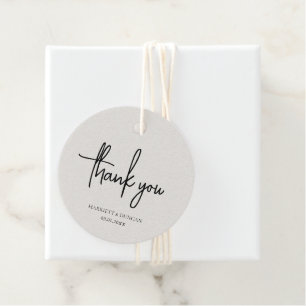 Étiquettes Cadeau Mariage Élégant Beige Intemporel