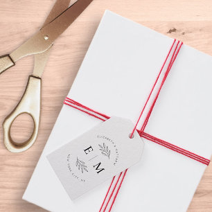 Étiquettes-cadeau Mariage Élégant Chic Moderne Simple Chic Monogramm
