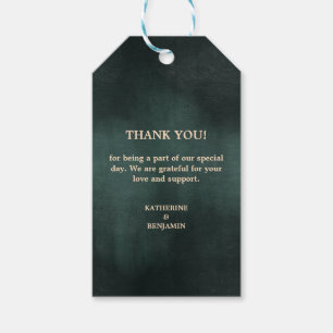 Étiquettes-cadeau Mariage élégant et moderne Emerald Green Black