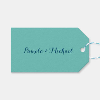 Étiquettes-cadeau Mariage Élégant minimaliste classique bleu