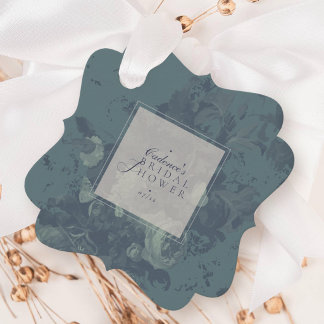 Étiquettes Cadeau Mariage élégant rustique sarcelle floral Shower de