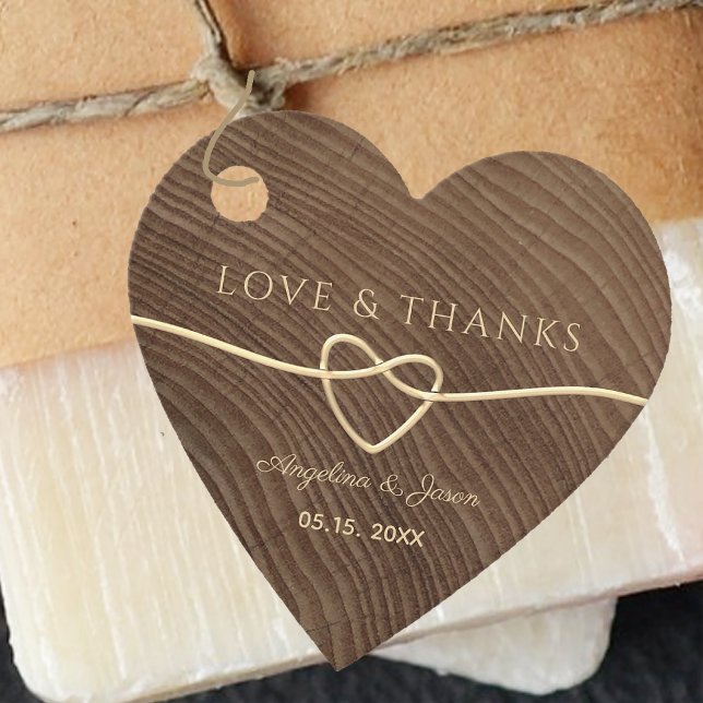 Étiquettes Cadeau Mariage en Bois Rustique (Créateur téléchargé)