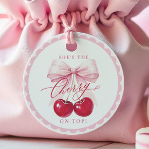 Étiquettes Cadeau Mariage en Fête avec Cerise sur le Haut