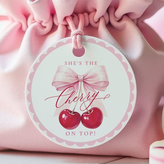 Étiquettes Cadeau Mariage en Fête avec Cerise sur le Haut (Créateur téléchargé)